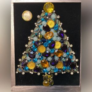 Hand crafted, Jeweled, Framed Tree